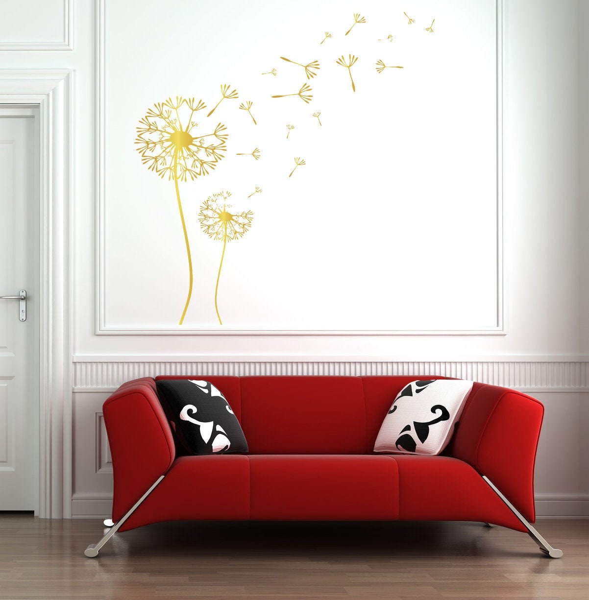 Dandelion Wall Decal Flower Wall Decal Dandelion Flower Etsy