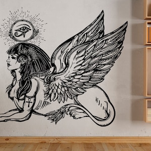 Egypt decor, Pharaoh, Pyramid, Sphinx, Mummy, Wall Decal, Window Sticker,Design,Handmade 2655