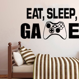 Gamer Wandtattoo | Videospiele Wandaufkleber | Controller Wandtattoo | Spielzimmer Wandkunst 2925