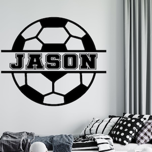 Personalized Name Soccer Wall Decal | Soccer Player Wall Sticker | Soccer Wall Decor | sc24