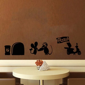 Pizza Mice Vinyl Wall Decal: Pizzeria Decor, T568