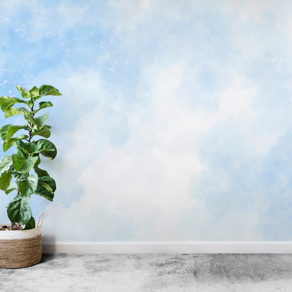 Blue Peel and Stick Wallpaper Etsy