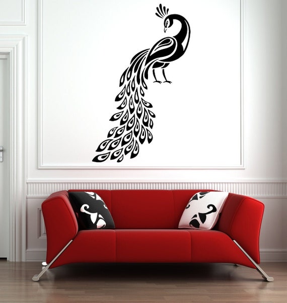 Peacock Wall Sticker Peacock Tail Wall Decal Peacock Feather Wall Decor PE3