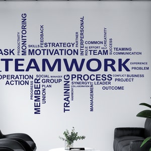 Office Wall Decal Teamwork Quote Wall Sticker Office Decor Inspire Office Quote Motivation Idea Wall Art 1552re image 3