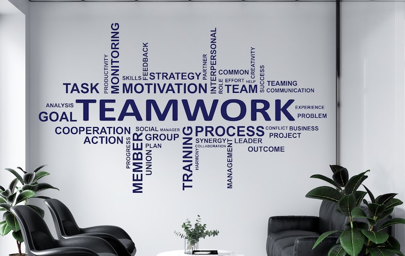 Office Wall Decal Teamwork Quote Wall Sticker Office Decor Inspire Office Quote Motivation Idea Wall Art 1552re image 3