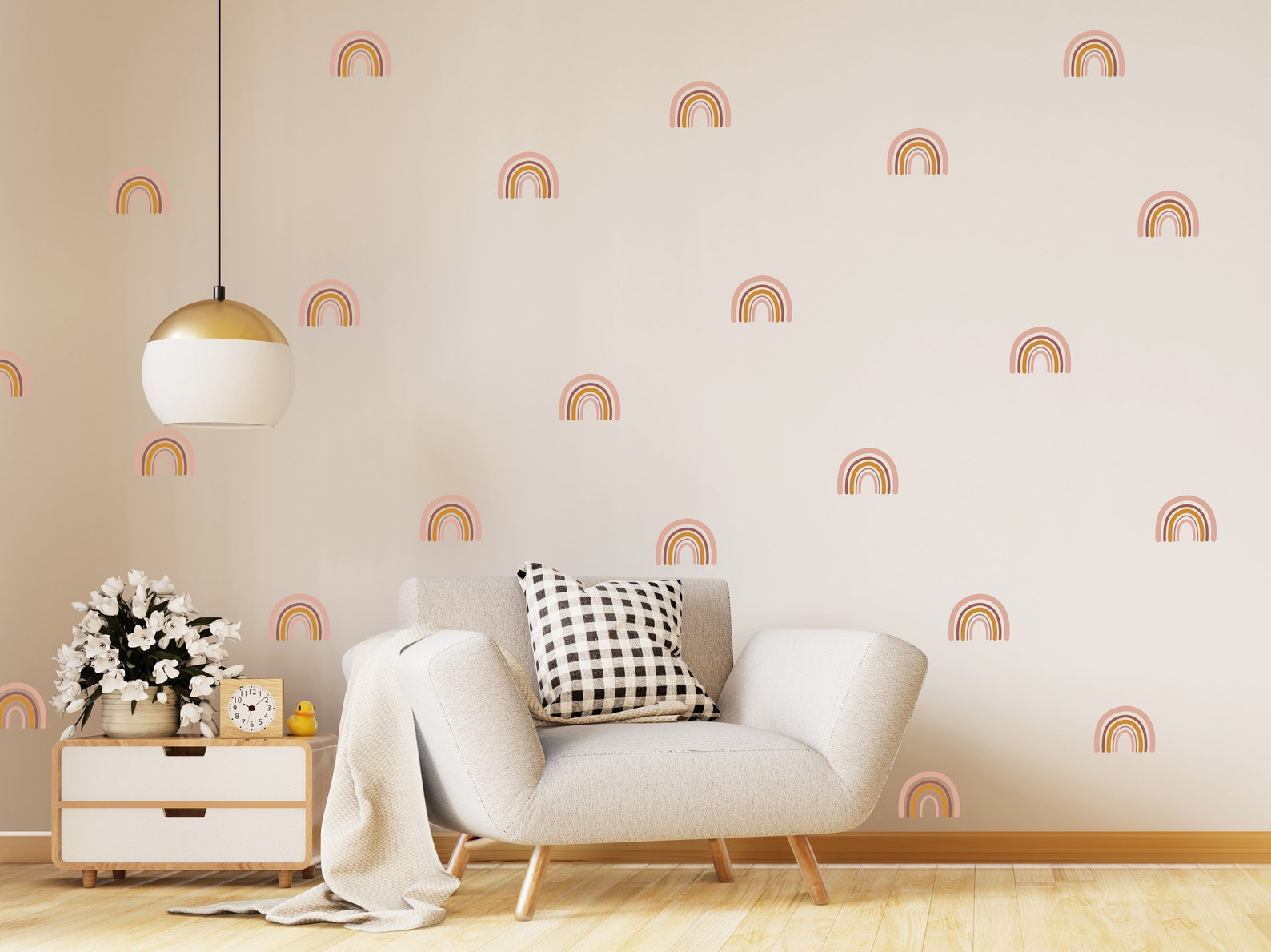 Boho Rainbow Wall Decals Rainbow Wall Stickers Rainbow Etsy