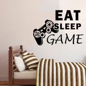 Gamer Wandtattoo | Videospiele Wandaufkleber | Controller Wandtattoo | Spielzimmer Wandkunst 3069
