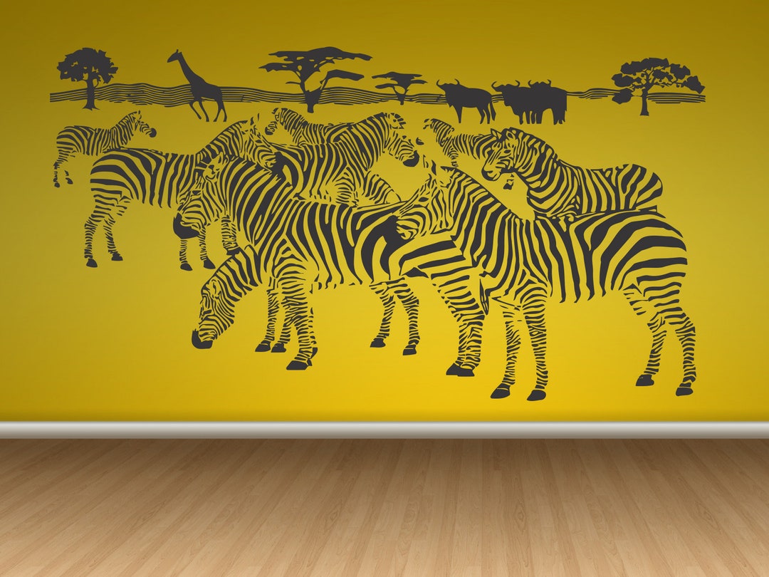 Zebra Vinyl Wall Decal: Removable Animal Decor T1378 - Etsy