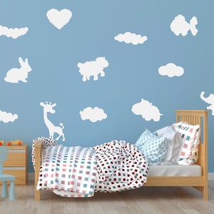 Animals Clouds Wall Decal | Clouds Wall Decor for Nursery | Clouds Stickers for Wall | Set of Clouds | CL3