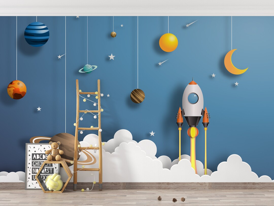 Cosmo Kids Solar System Wallpaper | Outer Space Sky Peel & Stick ...