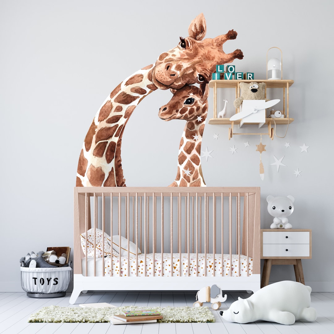 Baby Giraffe Safari Wall Decal | Jungle Animal Sticker | Kids Nursery ...