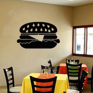 Burger Wall Decal | Burger Wall Sticker | Burgers Window Decal | Bakery wall decal  1186