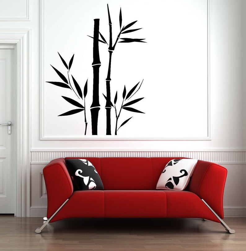 Bamboo Wall Decal Bamboo Wall Sticker Bamboo Decals Wall Etsy