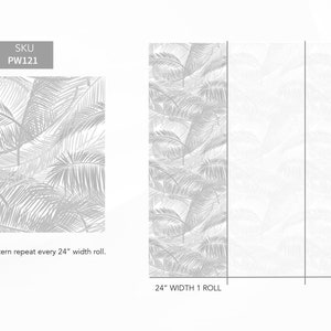 Palm Tree Peel and Stick Wallpaper Gray Self Adhesive Removable Fabric ...