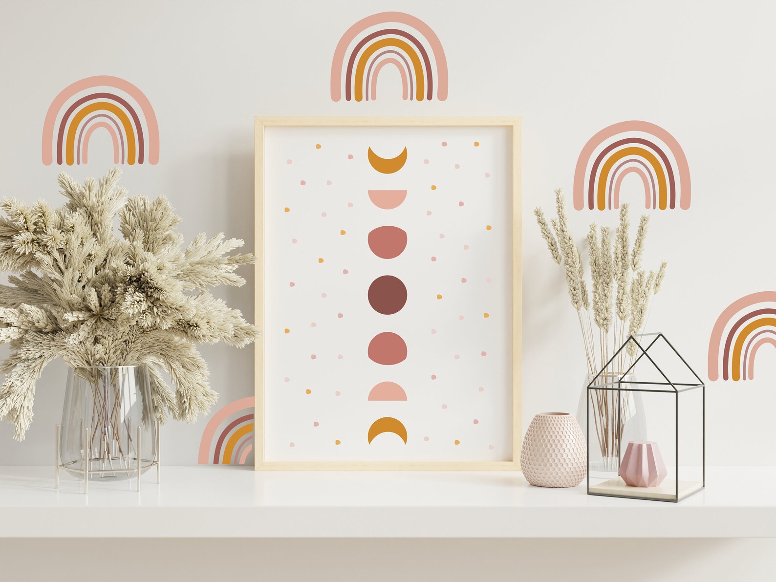 Boho Rainbow Wall Decals Rainbow Wall Stickers Rainbow Etsy