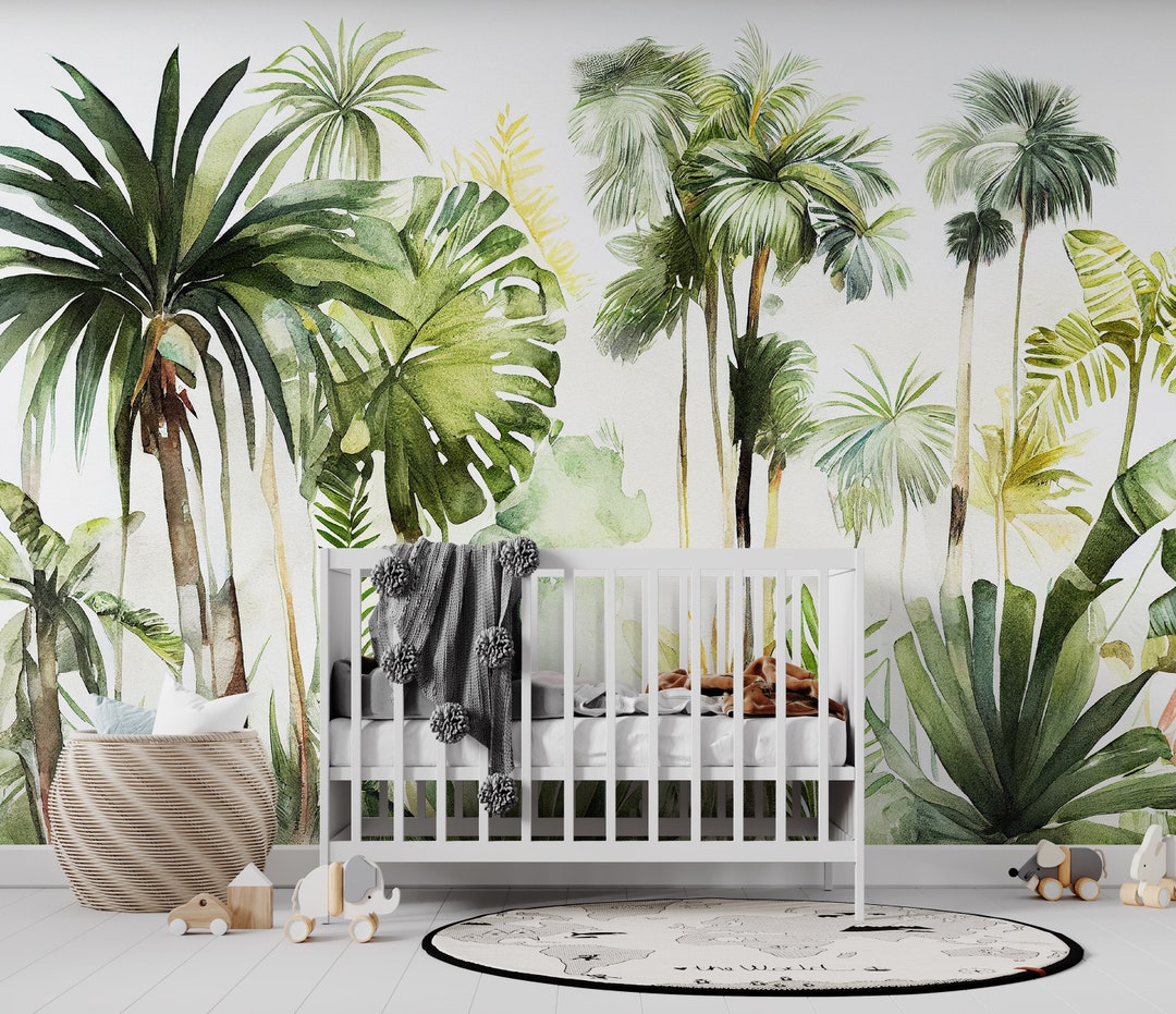 Jungle Wallpaper Peel and Stick Wallpaper Jungle Forest Wall Etsy