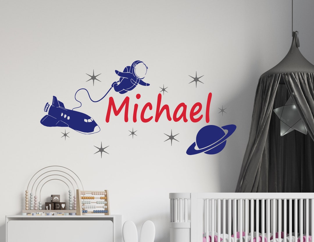 Personalized Name Wall Decal | Space Wall Decal | Custom Name Wall ...
