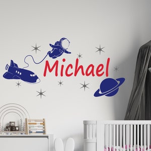 Personalized Name Wall Decal | Space Wall Decal | Custom Name Wall Decal | Decal for Nursery cn40
