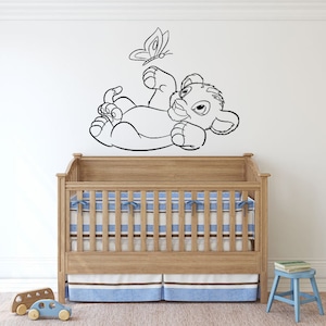 Sticker mural Le roi lion Sticker mural dessin animé Simba Lion décoration murale pour chambre d'enfant lk03