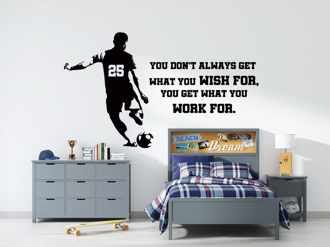 Custom Name Soccer Wall Decal | Soccer Player Wall Sticker | Soccer ...