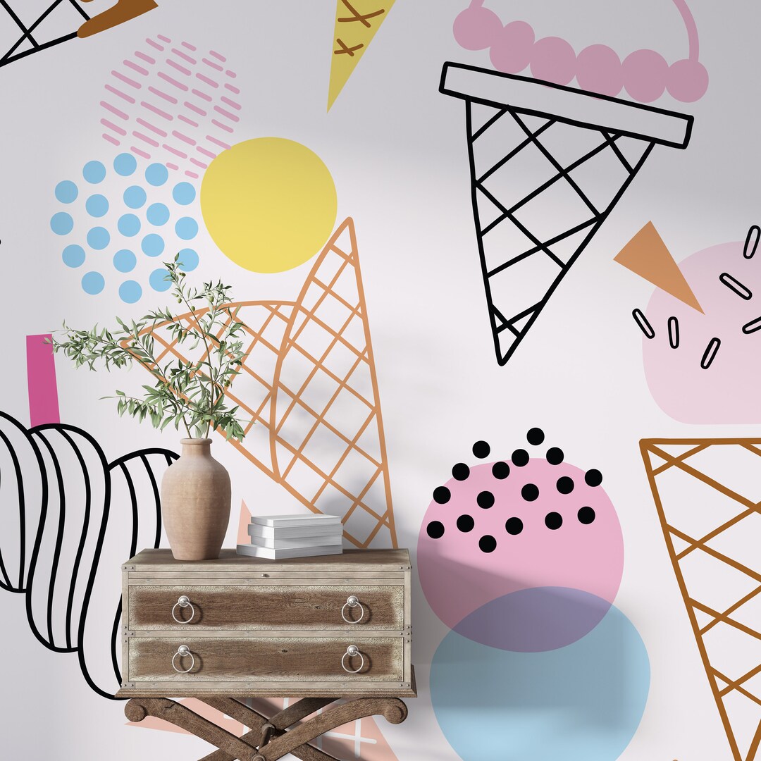 Ice Cream Wall Graphics Peel and Stick Wallpaper Ice Cream Cafe