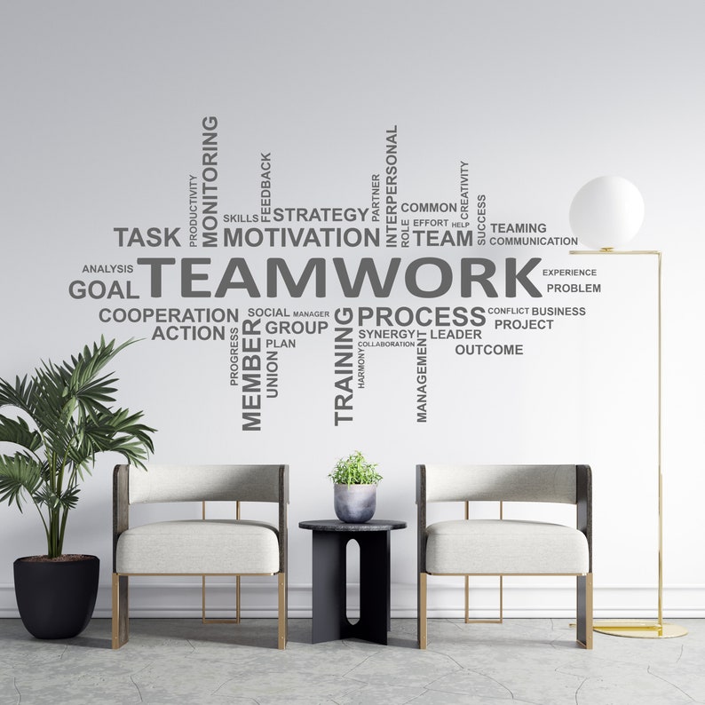 Office Wall Decal Teamwork Quote Wall Sticker Office Decor Inspire Office Quote Motivation Idea Wall Art 1552re image 2