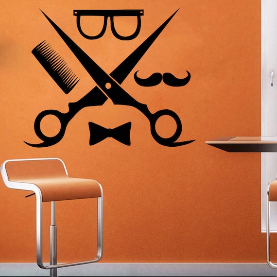 SUNONE11 Barber Shop Wall Sticker Decal - Black & White Vinyl Window Decoration For Salon Or Home - View #14