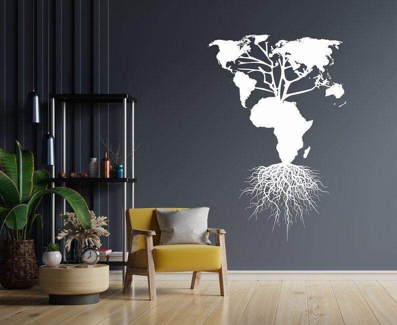 Africa Map Wall Decal World Mal Wall Decal Africa Continent Etsy