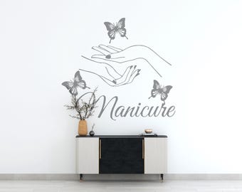 Muursticker nagelsalon: manicure pedicure schoonheidssalon decor t181