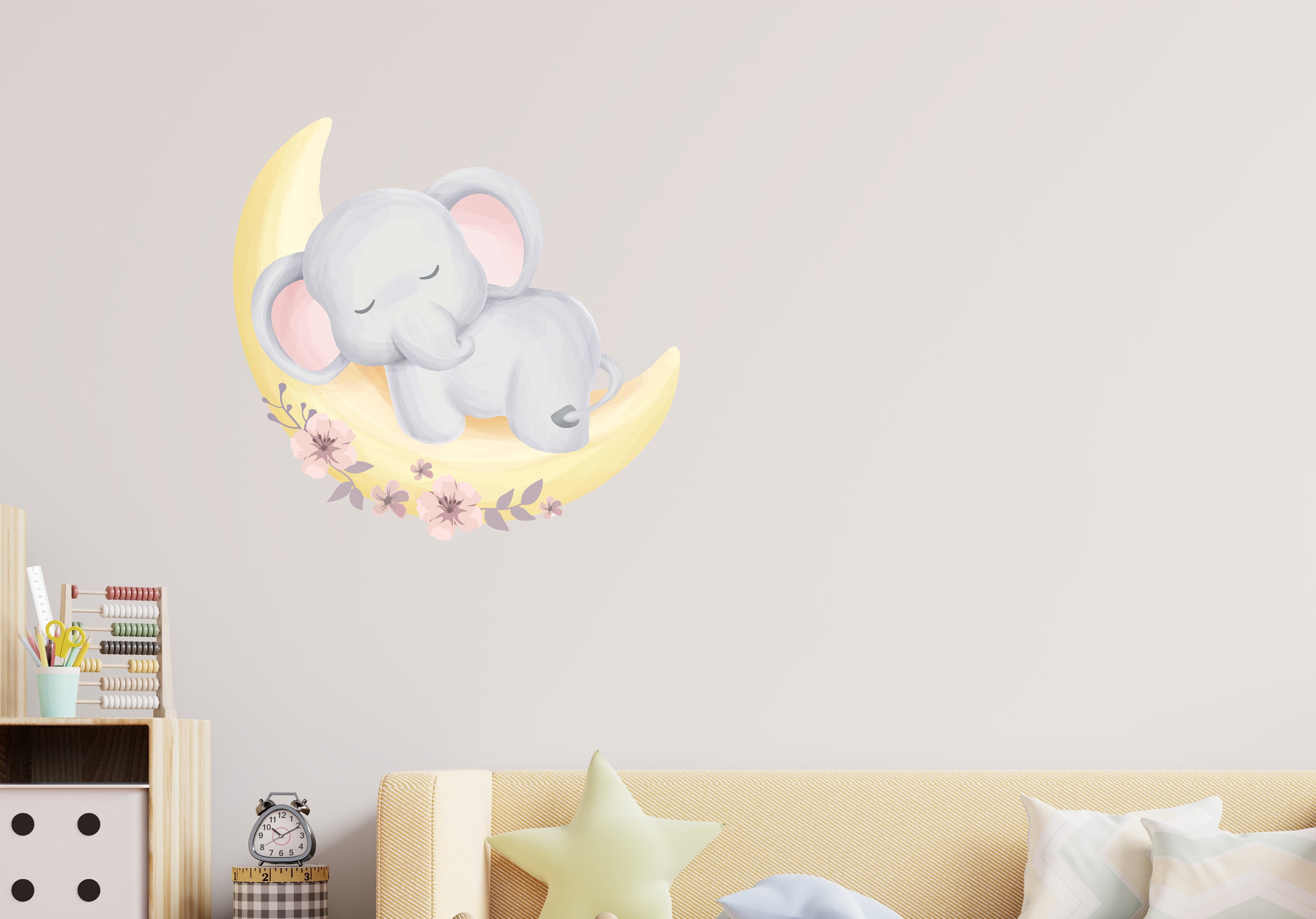 Cute Baby Elephant Wall Decal for Kids Nursery Elephant Wall Etsy