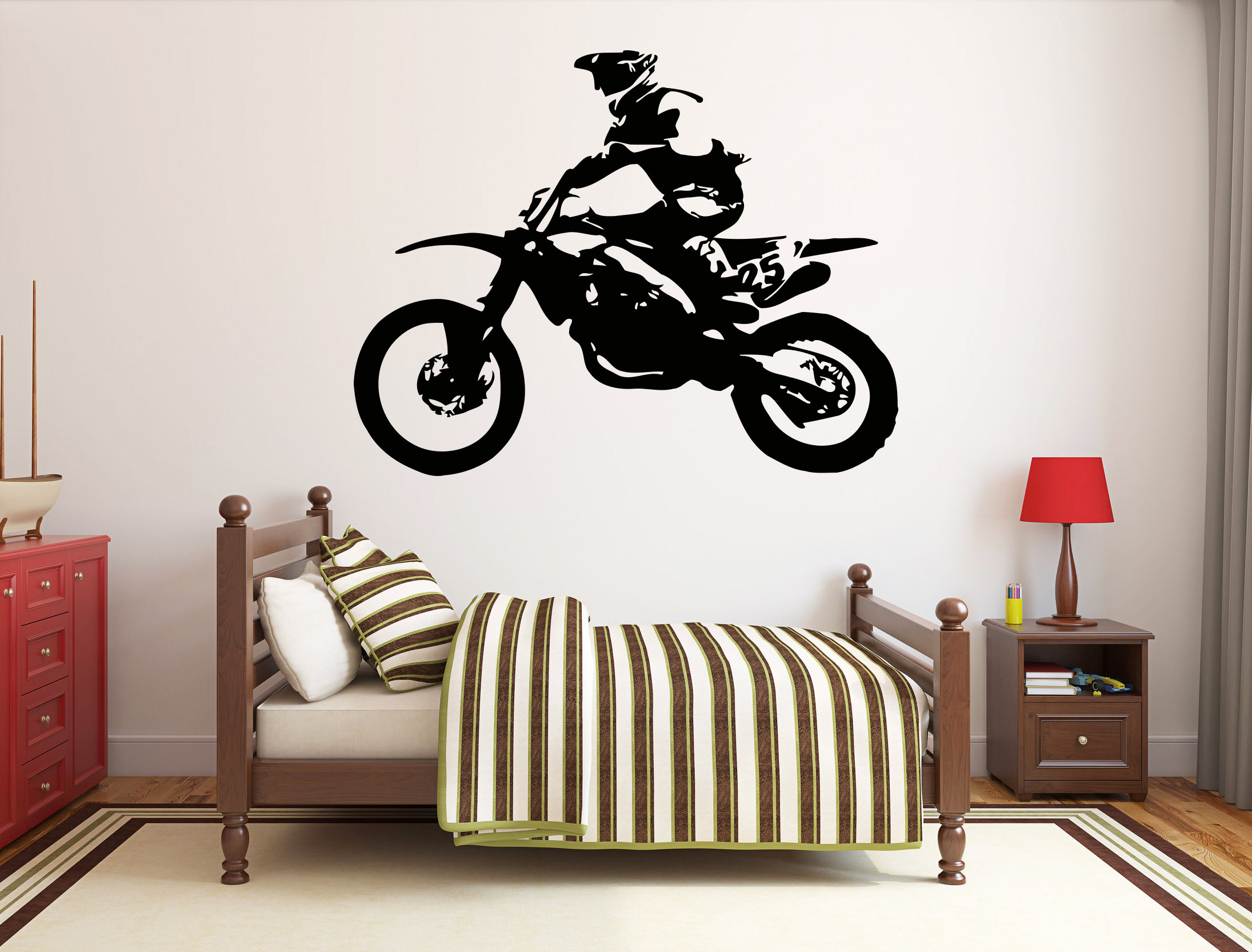 Motocross Wall Decal Motorcycle Wall Sticker Dirt Bike Wall Etsy