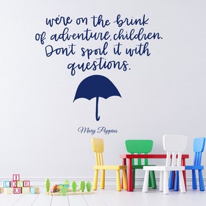 Mary Poppins Umbrella Nanny Wall Decal Window Sticker Design Handmade 4297