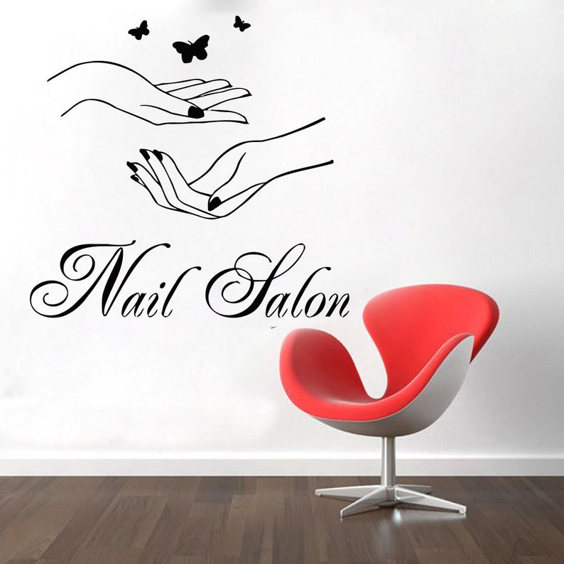 Nail Salon Wall Decal Manicure Pedicure Window Sticker Nail Etsy
