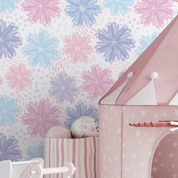 Peel and Stick Wallpaper Purple Etsy