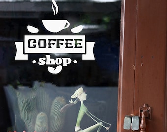Coffee Shop Vinyl Wandtattoo: Kaffeebohnen Decor 1706