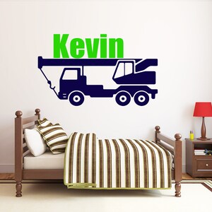 Personalized Name Construction Bulldozer Wall Decal | Heavy Construction Wall Sticker | Tractor Wall Decor | Decals for Boys HL25
