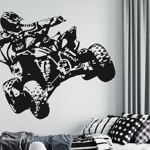 ATV Rider Wall Decal Quad Bike Wall Sticker 4 Wheeler Wall Decor 1634b