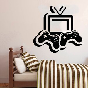 Calcomanía de pared para gamers, calcomanía de videojuegos, calcomanía de control, arte de pared para sala de juegos 2909