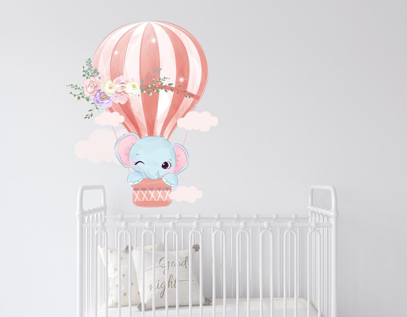 Cute Baby Elephant Wall Decal for Baby Girl Nursery Elephant Etsy