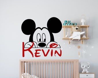 Personalized Name Wall Decal | Mickey Mouse Wall Decal | Custom Name Wall Decal | Decal for Nursery cn36