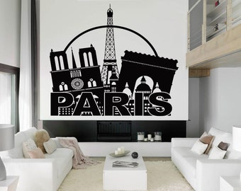 Paris Wall Decal | Paris Skyline Wall Sticker | Eiffel Tower Wall Art | Eiffel Tower Wall Décor 2775