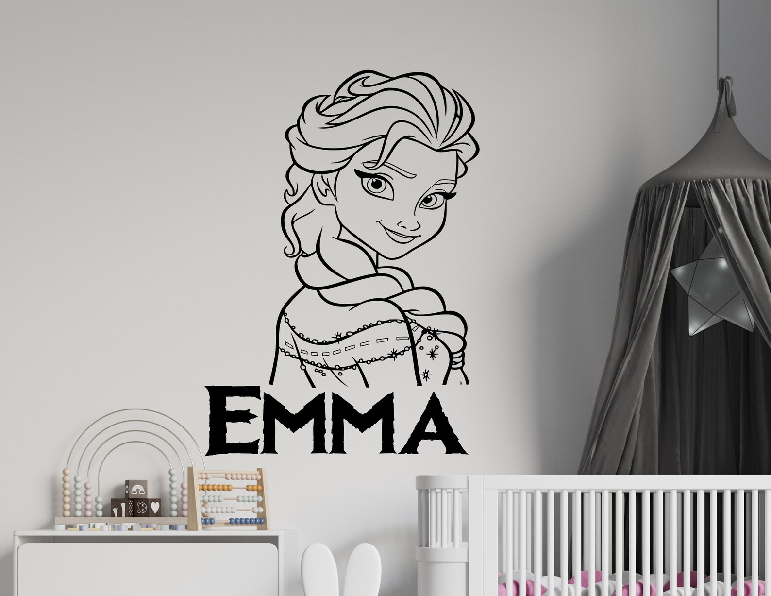 Frozen Princess Elsa Decal Custom Name Wall Decals for Girls Etsy