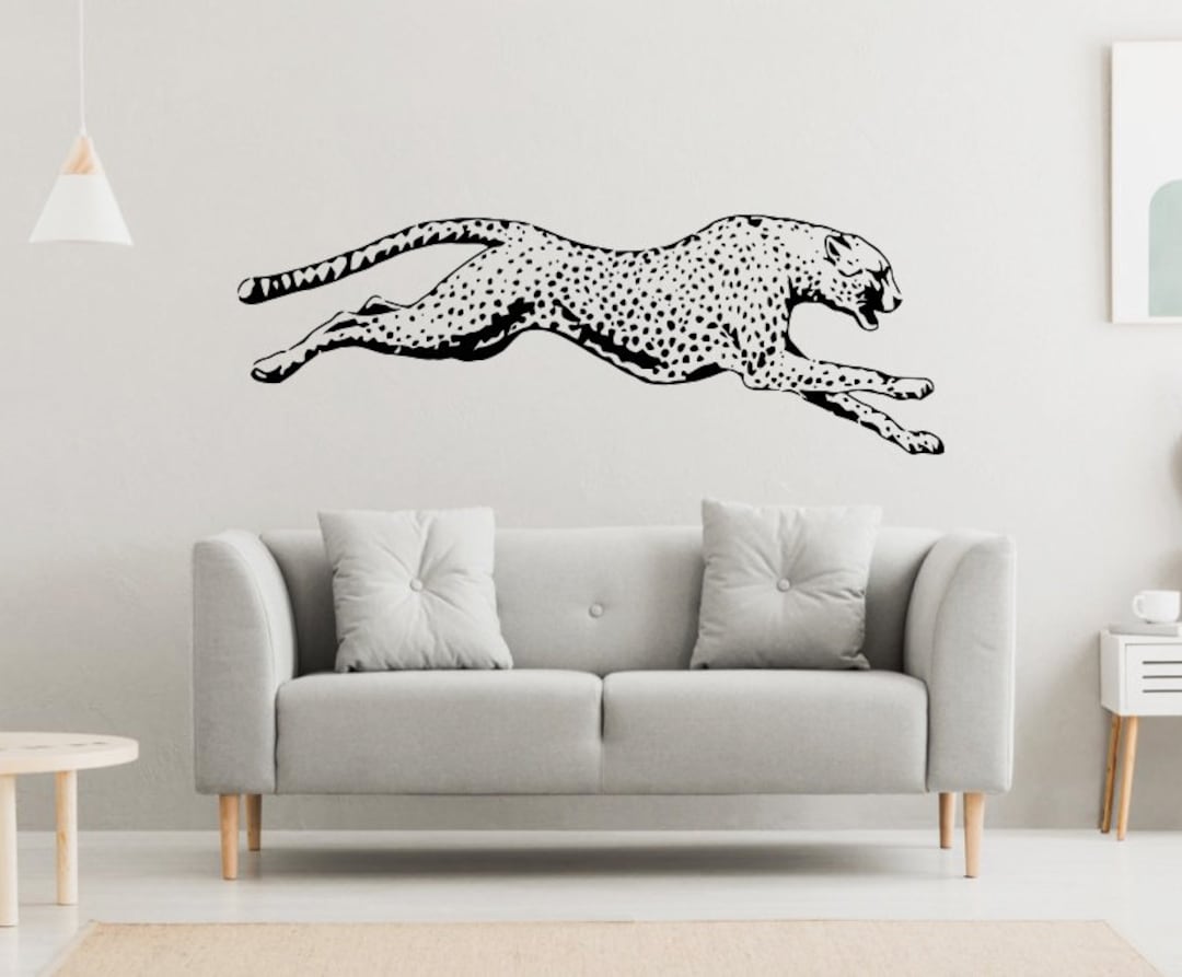 Cheetah Wall Decal | Cheetah Wall Sticker | Cheetah Wall Decor JG28 - Etsy