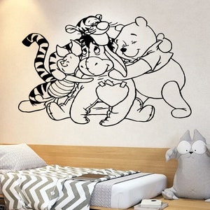 Winnie The Pooh Wall Decal Quotes Tigger Piglet  Boy and girl name decal Trendy sticker Baby room decal 4040
