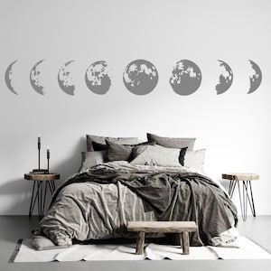 Moon Phase Wall Decal Stars Constellation Wall Decal Sky Wall Sticker Space Wall Art C28
