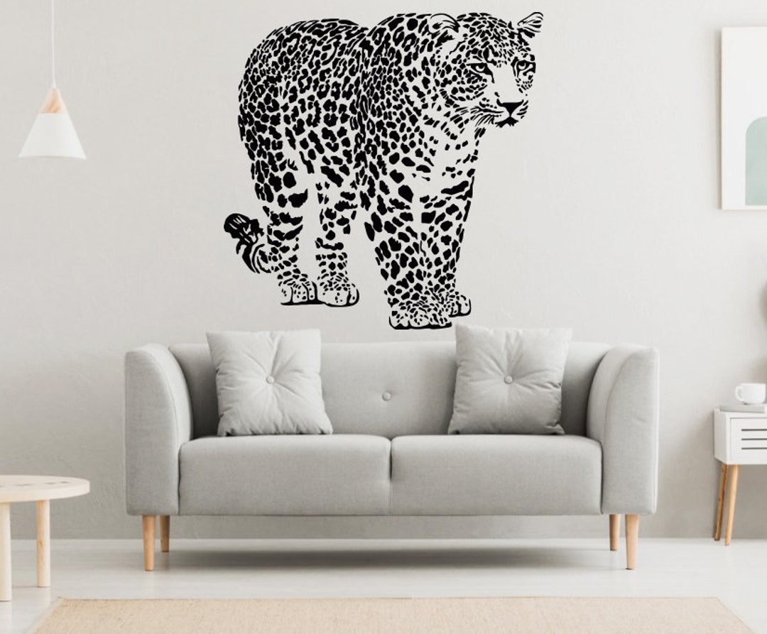 Leopard Wall Decal Leopard Wall Sticker Leopard Wall Decor JG24 Etsy