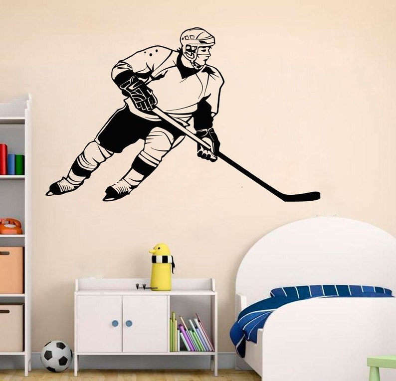 Ice Hockey Wall Decal Hockey Player Wall Decal Hockey Etsy