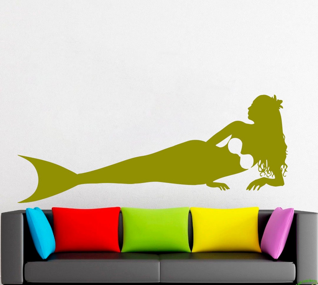 Mermaid Wall Decal Little Wall Sticker Mermaid Wall Art Bathroom Wall ...
