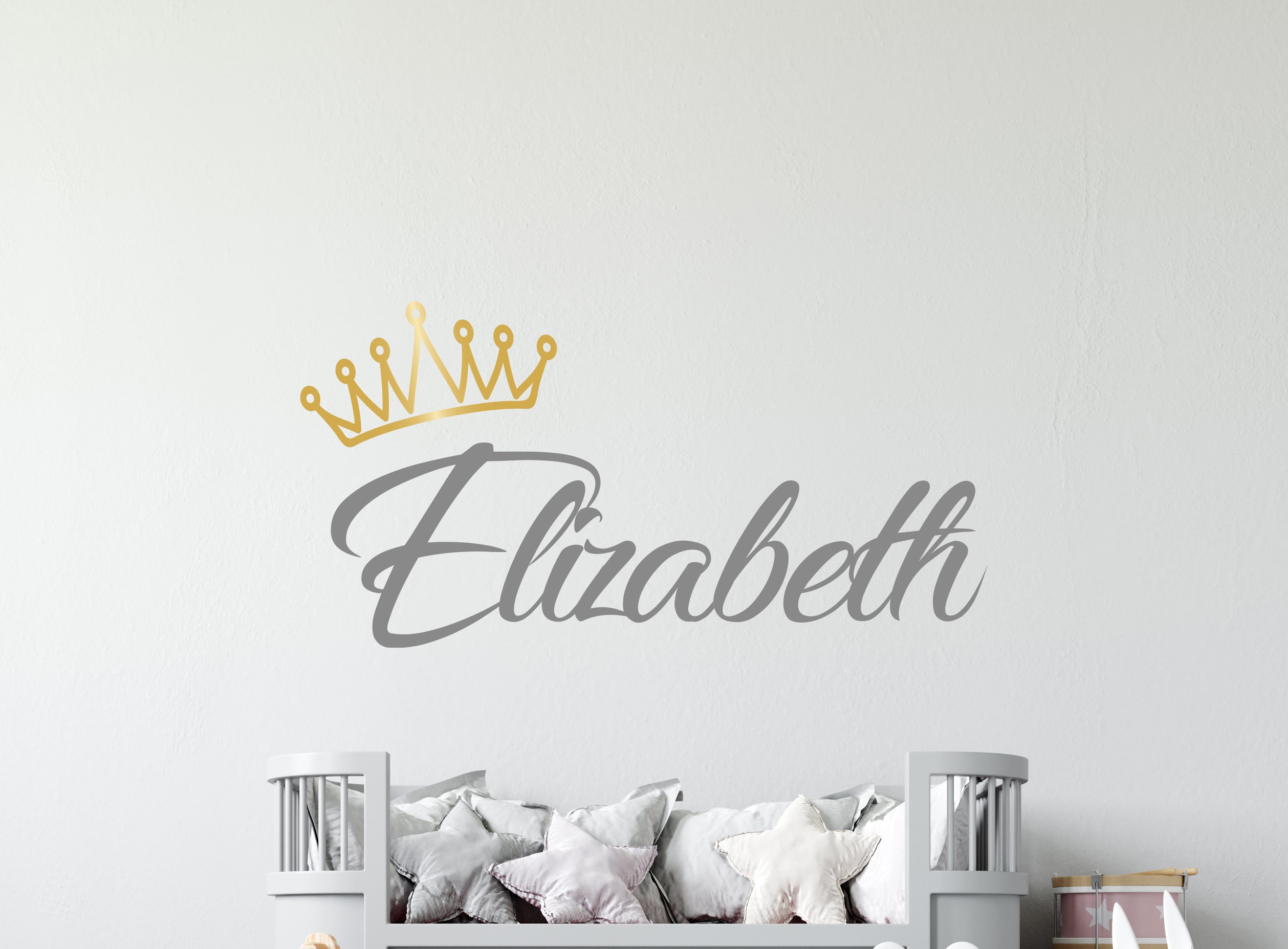 Princess Crown Wall Decal for Girls Room Custom Name Wall Decor CR4 - Etsy
