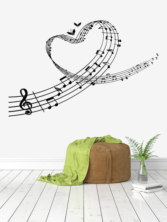 Music Notes Wall Decal Music Wall Decor Music Instrument Wall Etsy